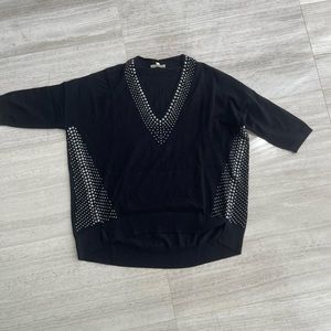Phase Eight studded detail v neck black top w/Stud detail Size XS,S,M available